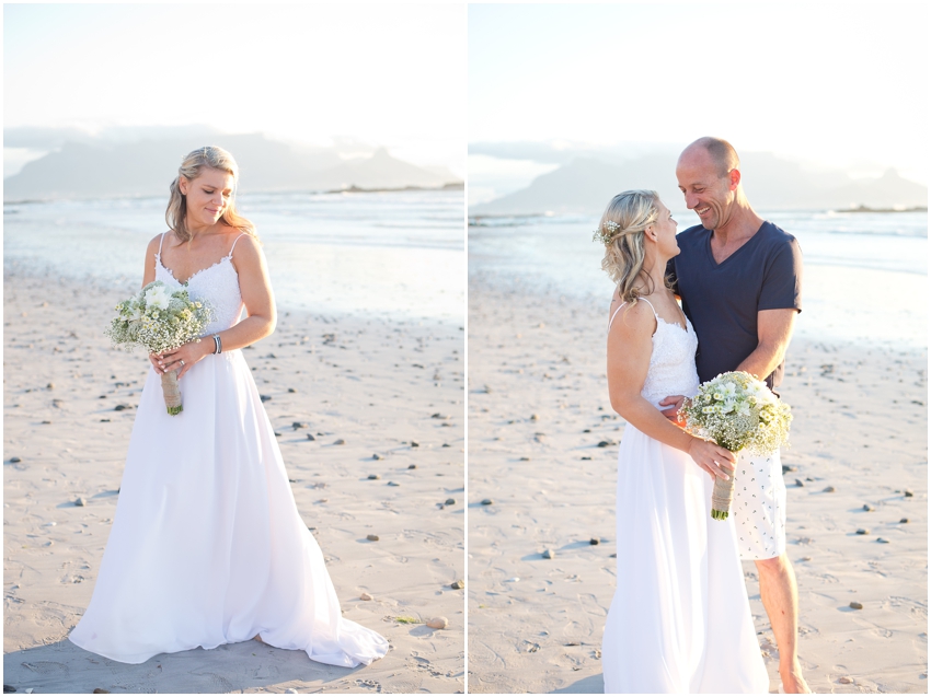 Beach wedding couple