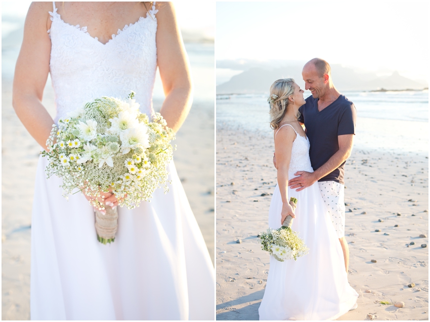 Beach wedding couple