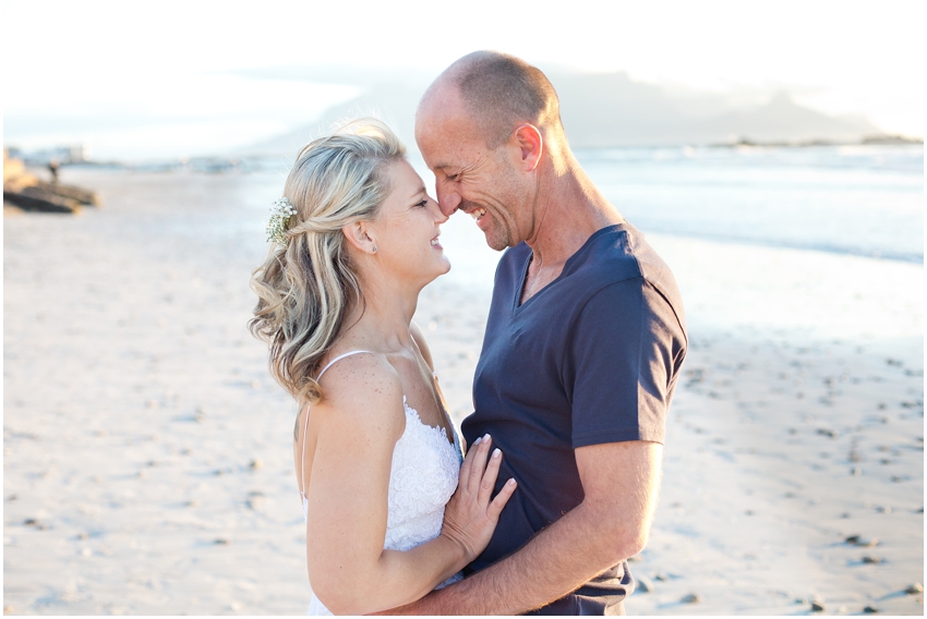 Beach wedding couple